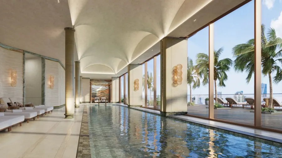 Swimming pool and wellness deck at Jumeirah Residences Al Maryah Island